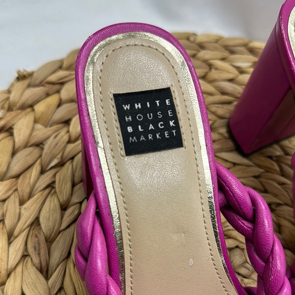 White House Black Market Magenta Braided Comfortable Block Heels - Picture 2 of 9
